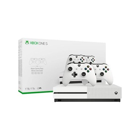 CONSOLA XBOX ONE S 1TB 2 CONTROLES 234-0...-Planetadevideojuegos-Microsoft