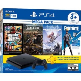 Consola Ps4 Slim 1 Tb Mega Pack C/3 Jueg...-Planetadevideojuegos-Sony