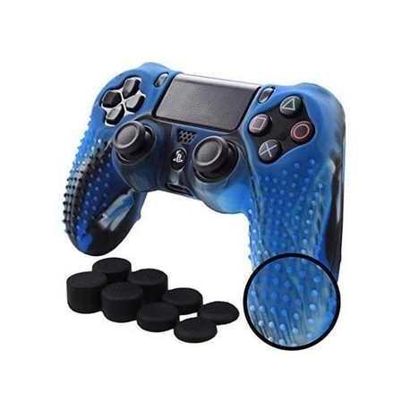 PS4 Funda Texturizada Silicona + Grips P...-Planetadevideojuegos-MANDALIBRE