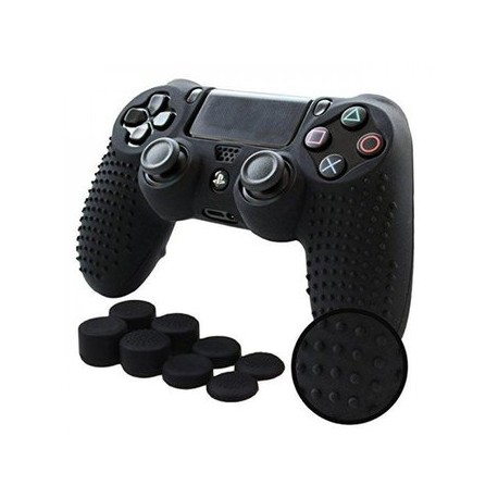 PS4 Funda Texturizada Silicona + Grips P...-Planetadevideojuegos-MANDALIBRE