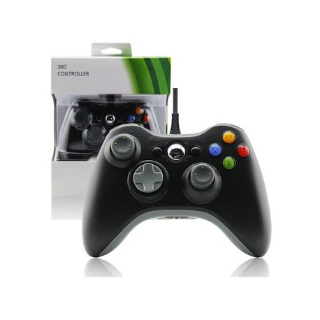 Xbox 360 Control Alámbrico - Negro-Planetadevideojuegos-MANDALIBRE