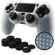PS4 Funda Texturizada Silicona + Grips P...